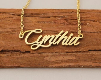 Name Necklace Custom Name Necklace Dainty Gold Name Necklace