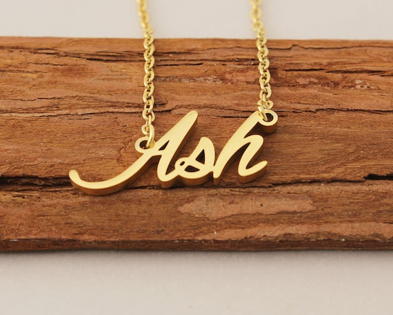 Buy Custom Name Necklace Ash Name Necklace Gold Letter Necklace With Her Name Wonderful Birthday Christmas Gift for Kids Girls Online in India Etsy