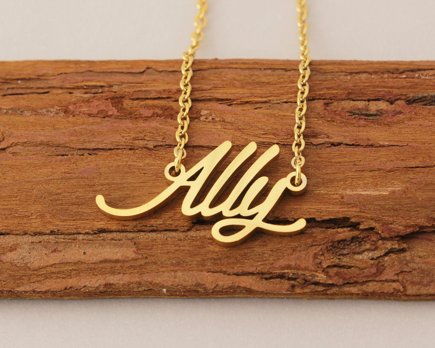 Name Necklace Custom Ally Name Necklace Minimalist Necklace Women Girls Anniversary Gift Name Necklace for Ally Etsy Sweden