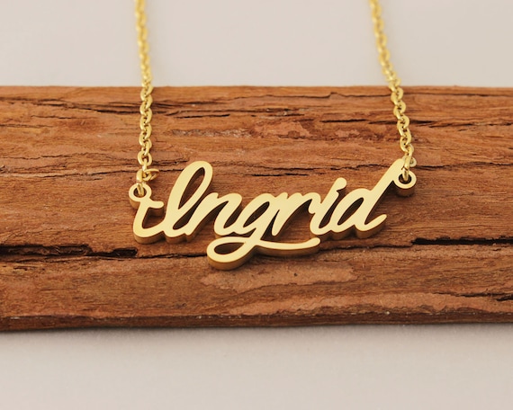 Name Necklace Ingrid Name Necklace Customized Personalized