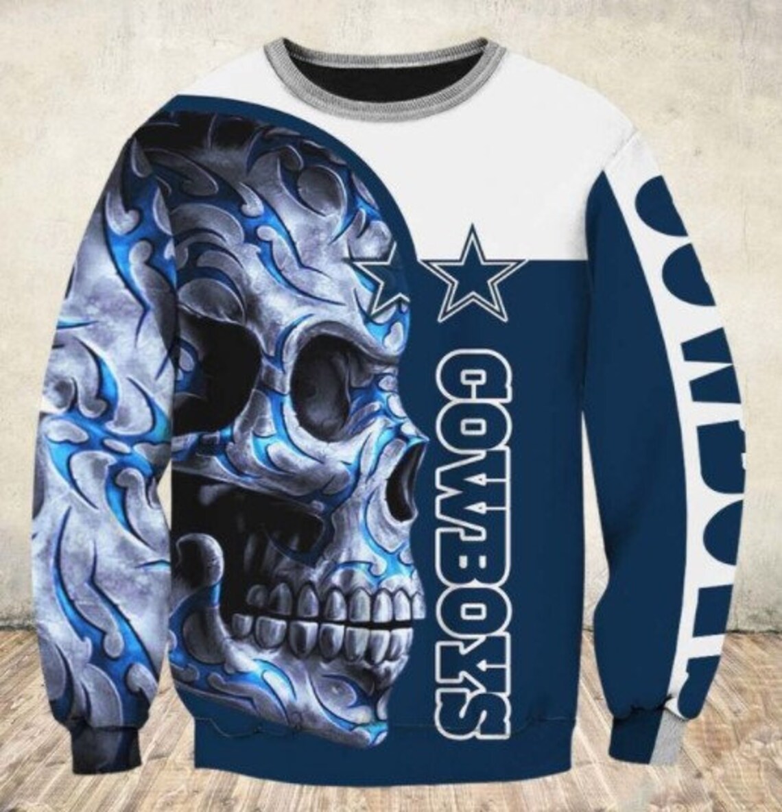 Skull Dallas Cowboys Hoodie NFL Cowboys Zip Hoodie Sweater Etsy