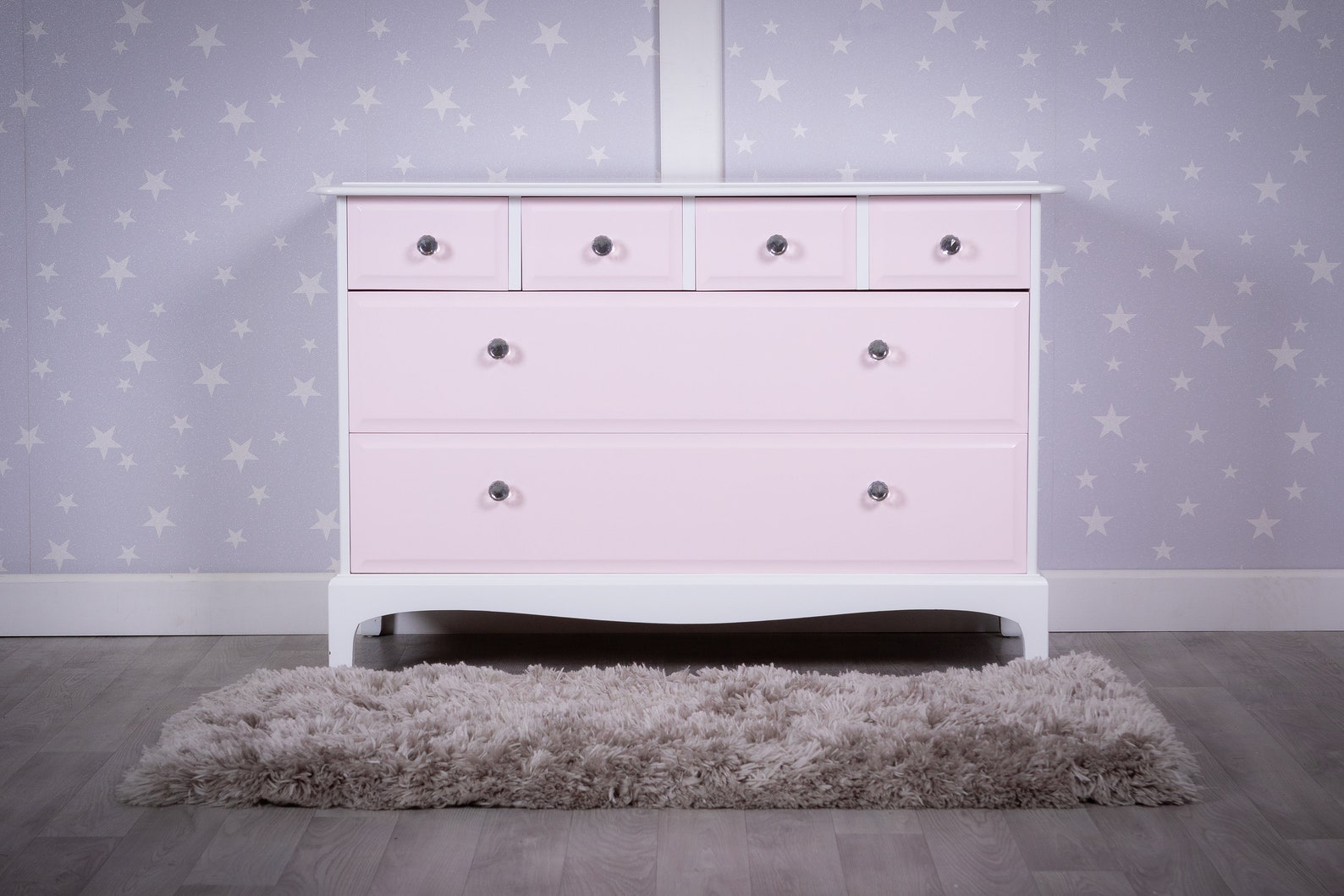 Beautiful Children's Chest of Drawers Pink and White Etsy