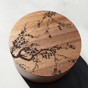 Sakura Tree Wedding Ring Box, Filigree Engagement Ring Box, Cherry Blossom Wood Engraved Ring Holder, Filigree Gift, Bridesmaids Gift