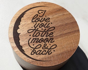 I Love You To The Moon and Back Proposal Box, Sun and Moon Wedding Ring Box, Sun and Moon Love Engagement Ring Bearer, Sun Moon Jewelry Box