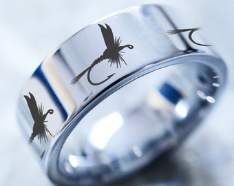 Fishing Wedding Band - Etsy