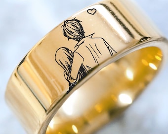 Anime ILY Senpai Manga Wedding Ring Weebo Otaku Band Senpai Ring