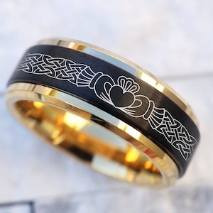 Claddagh Irish Spinner Wedding Ring, Claddagh Promise Ring, Claddagh Engagement Ring, Claddagh Wedding Band, Fidget Spinner Ring