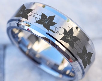 Silver Metal Nier Automaton Nier Automata Ring, Black Box Ring