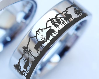 Mens hunting 2024 wedding rings