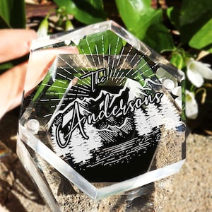 Mountain Tree Ring Box for Wedding Ceremony Ring Bed, Engraved Ring Bearer Acrylic Box, Nature Shaped Wedding Ring Box Mountain Proposal Box