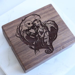 Jack and Sally Proposal Box, Jack Wedding Ring Box, Halloween Town Engagement Ring Bearer, We&#39;re Simply Meant To Be Jewelry Box, Jack Sally