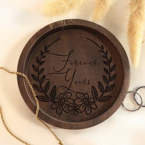 Personalized Wedding Jewelry Dish, Gift for Her, Gift for Mom, Bridesmaids Gift, Custom Ring Dish, 4th Anniversary Gift, Forever Yours Gift