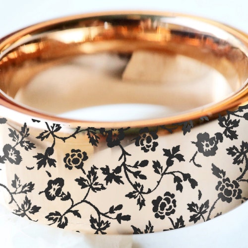 Filigree Flower Wedding Band, Floral Wedding shops Ring, Floral Engraved Ring, Floral Wedding Band, Rose Flower Ring, Flower Jewelry, Floral Gift