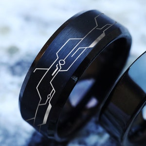 Nier Automata Wedding Band, Nier Automata Wedding Ring, Gamer Engagement Ring, Geek Jewelry, Nier Automata Promise Ring, Nier Automata Gift