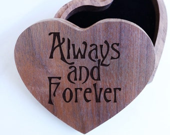Always and Forever Engraved Proposal Box, Tim Burton Style Wedding Ring Box, Halloween town Ring Bearer, We're Simply Meant To Be Box