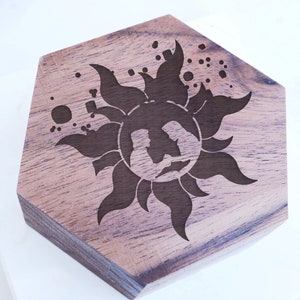 Tangled Sun Wedding Ring Box, Tangled Proposal Ring Box Princess Engagement Box, Princess Jewelry Box, Rapunzel Wood Wedding Box