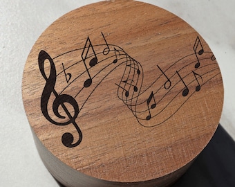 Music Wood Ring Box, Love Music Engraved Wedding Ring Box, Music Symbols Jewelry Box, Music Lover Gift Box, Music Notes Proposal Box