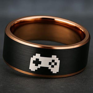 Bague de joueur, bague symbole joueur de jeu vidéo, bague Play 1 gamer, cadeau pour manette de jeu, bijoux de jeu, cadeau personnalisé pour gamer, mariage de joueur