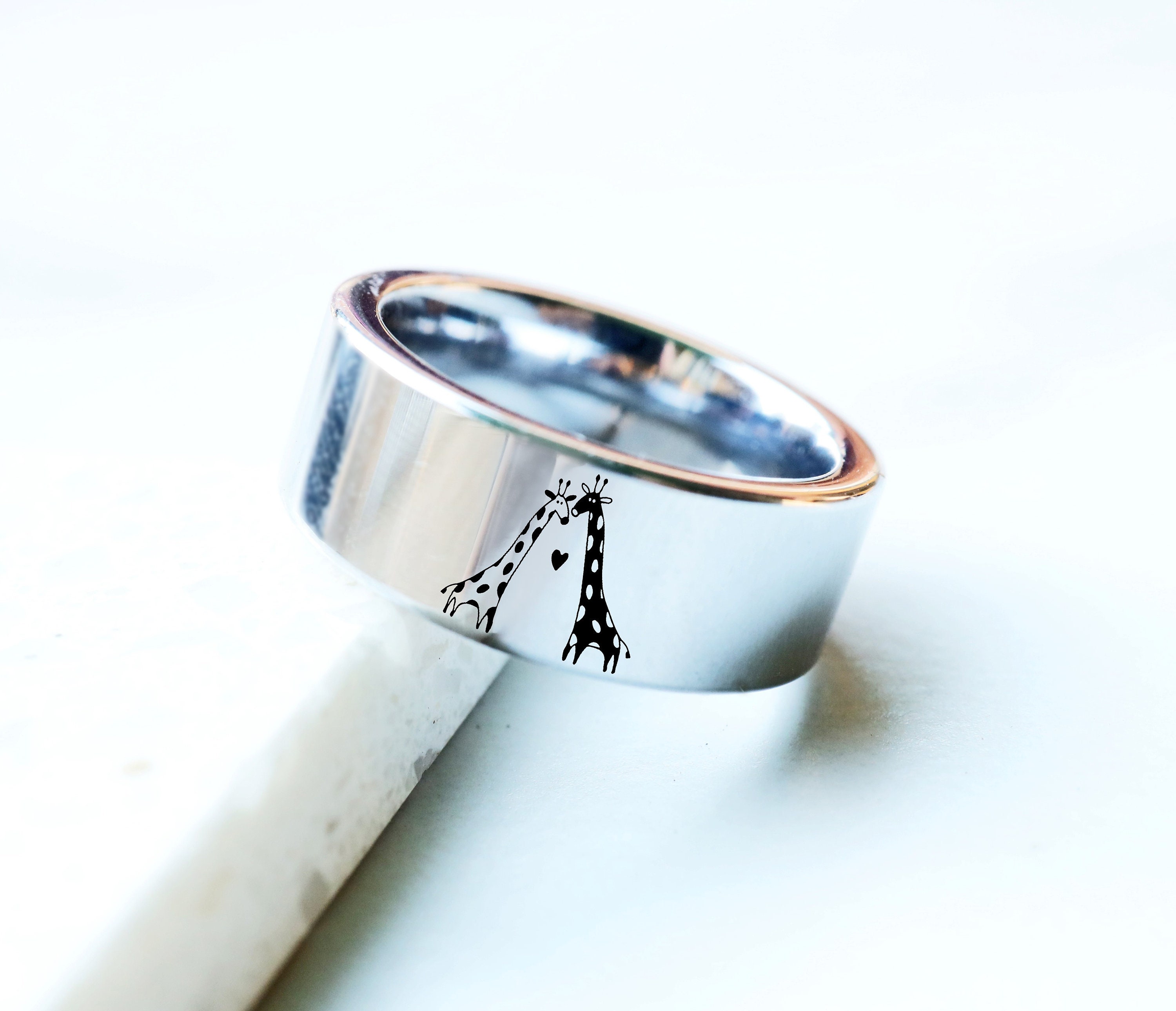 Giraffe Wedding Ring Giraffe Engagement Ring Giraffe Animal Lover Wedding Band Animal Lover Jewelry Animal Lover Gift