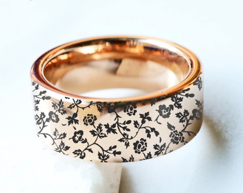 Filigree Flower Wedding Band, Floral Wedding shops Ring, Floral Engraved Ring, Floral Wedding Band, Rose Flower Ring, Flower Jewelry, Floral Gift