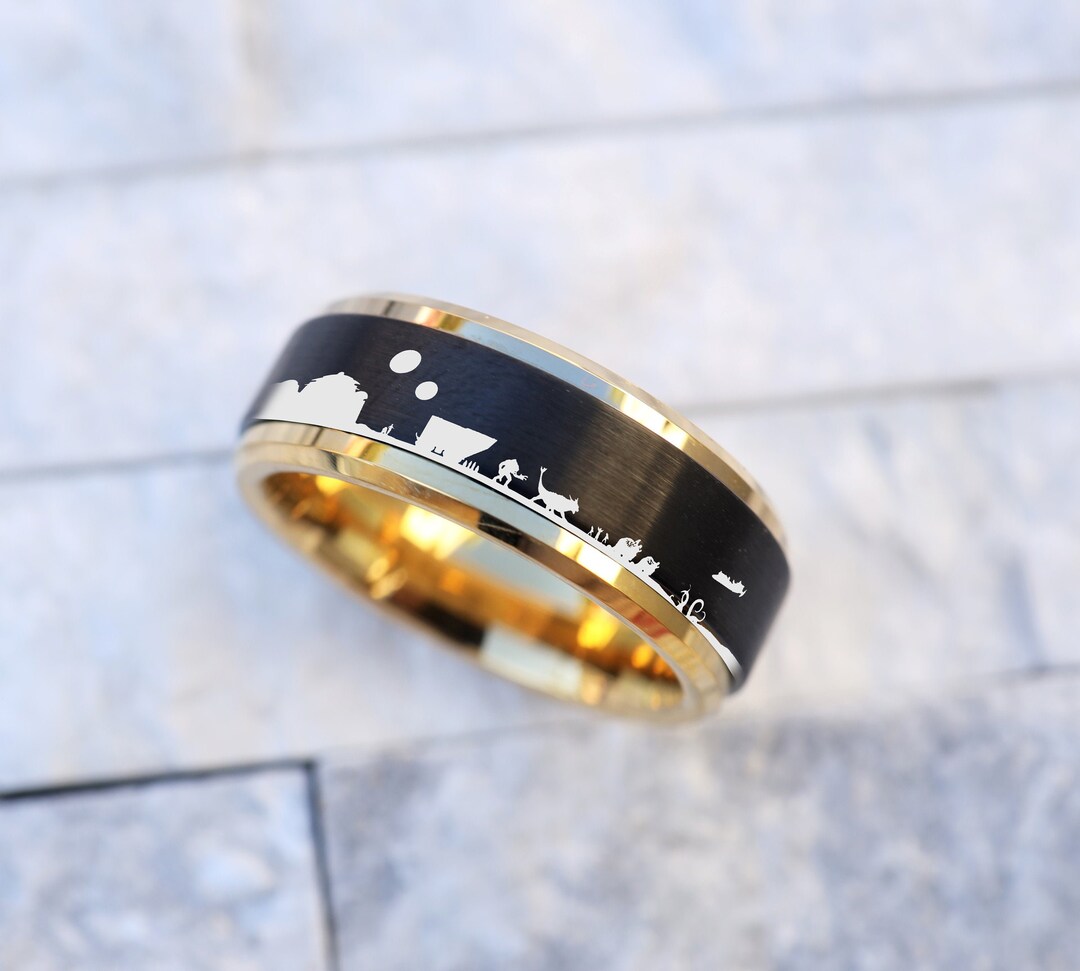 Totoro Love Wedding Ring, Studio Ghibli Wedding Band, Anime Kawaii