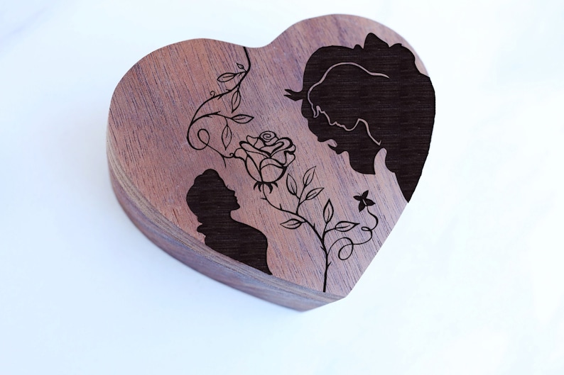 Beauty and the Beast Wedding Ring Box His Beauty Her Beast Etsy