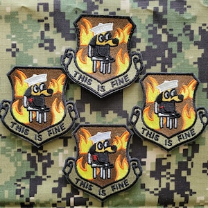 Navy: This Is Fine Dog Moral Patch Custom Patch Military Funny! *Limited Time Run, Order soon!*