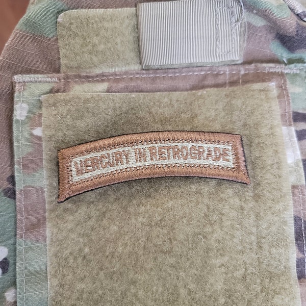 Mercury In Retrograde shoulder tab. Military Moral Patch