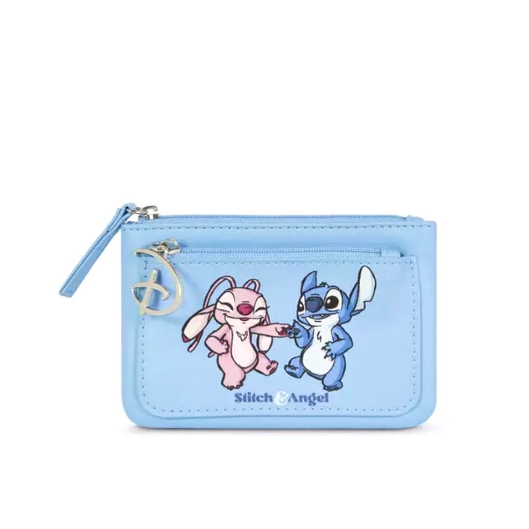 Portefeuille Stitch - bleu avec range carte et pochette zippée