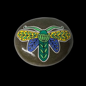 Folk Butterfly - Painted Rock