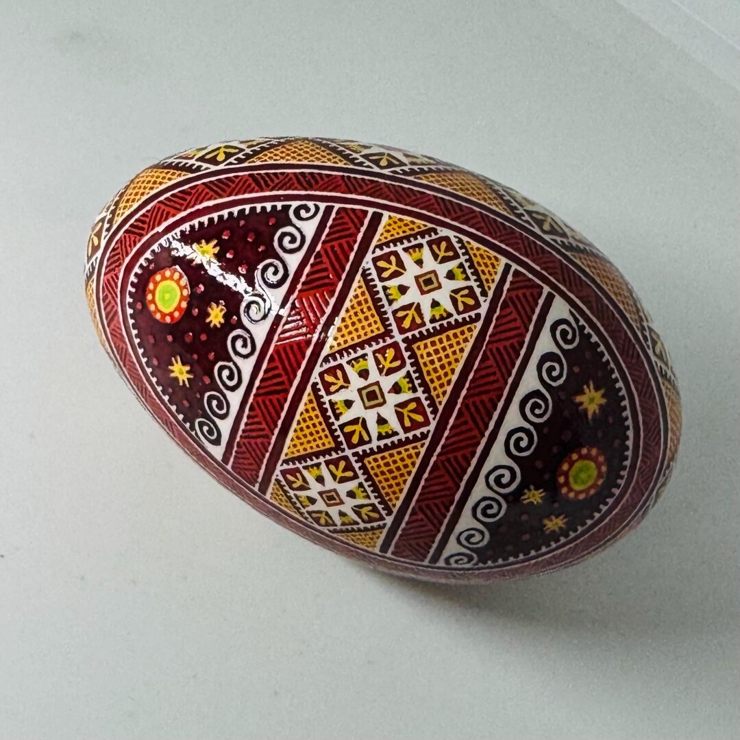Goose Egg Pysanky - Ukrainian Easter Egg - Celebrating the Harvest - Etsy