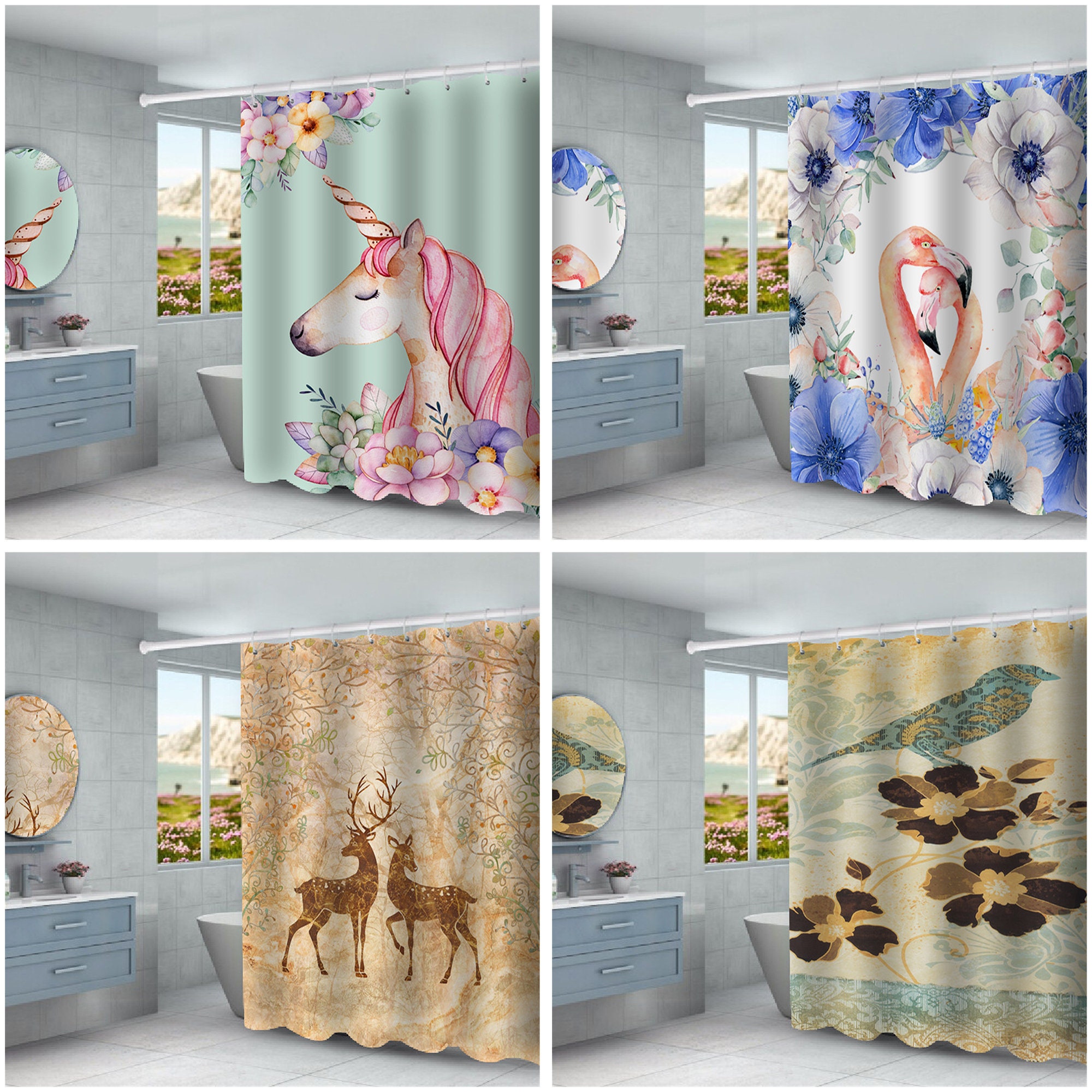 Customized shower curtaincartoon shower curtain tarpfree Etsy