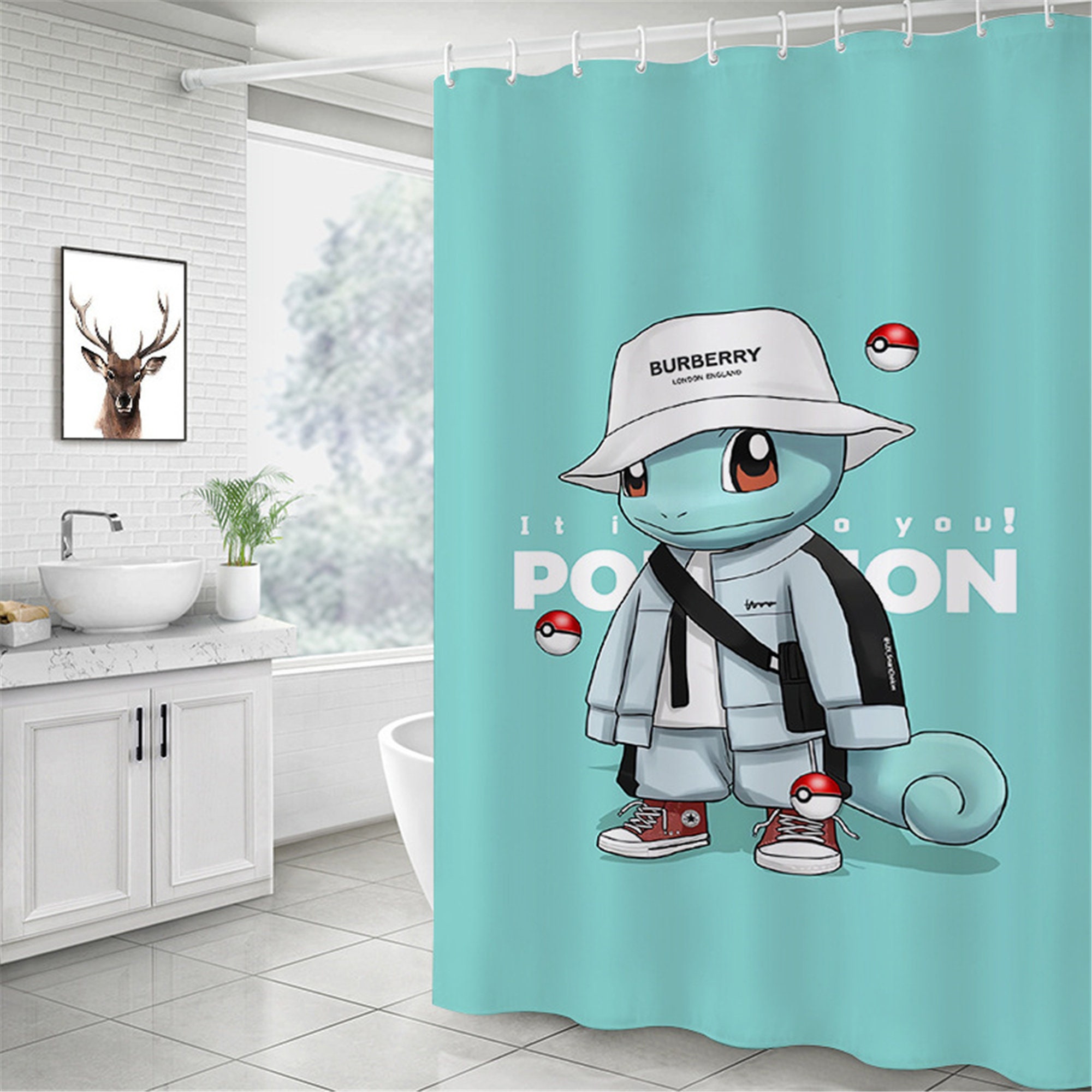 Customized shower curtaincartoon shower curtain tarpfree Etsy