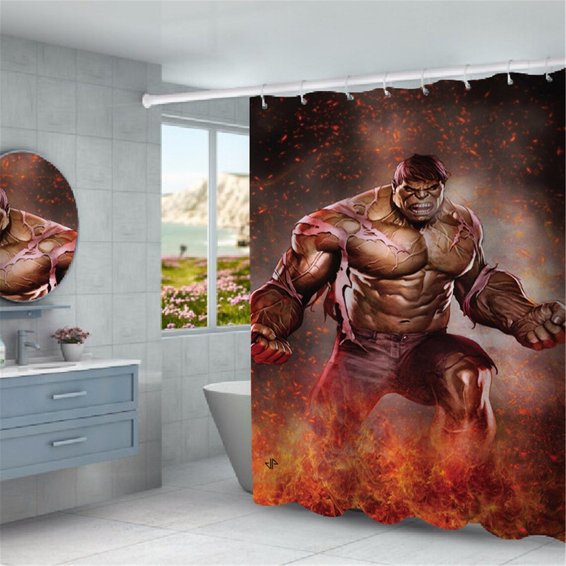 Customized shower curtaincartoon Hulk bathroom toilet shower Etsy
