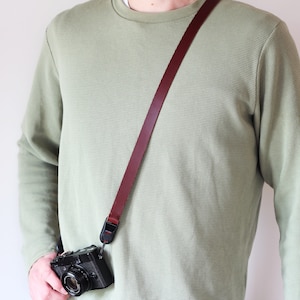 Leder Schnellverschluss Kameragurt, Hals Schulter Crossbody Gurt, Anpassbar mit Spitze Design Anker, Schwarz Braun Kurz Lang