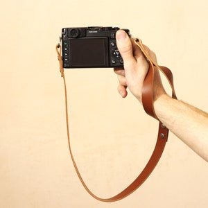 Kameragurt aus Leder, doppelter Verwendungszweck Schulter- und Handgelenkgurt, schwarzes, benutzerdefiniertes kurzes langes Geschenk für Fotografen, Ledergurt für Leica Sony