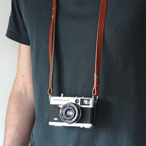 Dragonne en cuir, tour de cou et poignet pour appareil photo, cadeau mince noir pour photographe, longue courte double usage Leica Nikon Sony