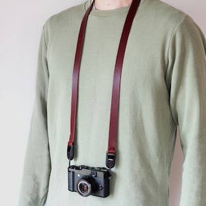 Kameragurt Schnellverschluss Leder, Umhängegurt Schulter Crossbody, Anpassbar mit Spitze Design Anker, Schwarz Braun Kurz Lang