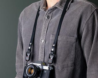 Leather Quick Release Camera Strap: Peak Design Anchors, Handmade in the UK