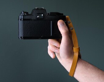Leather Camera Wrist Strap: UK Made, Thin & Comfy