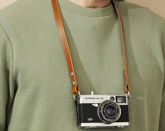 Leather Camera Strap - Stride - Thin Neck or Shoulder Strap, Customisable