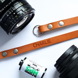 Personalised Leather Camera Strap Upgrade: Initials Stamping, Photographer Gift