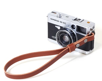 Leather Camera Wrist Strap - Flint - Comfy Thin Wrist Strap