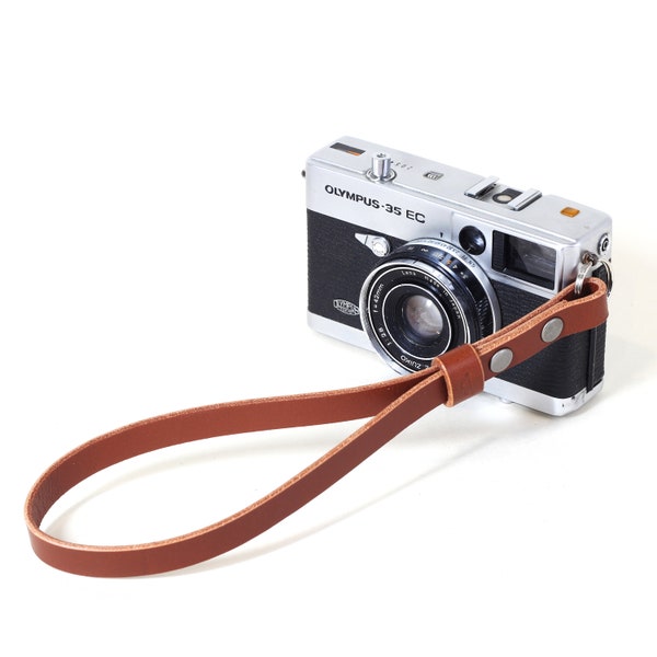 Leather Camera Wrist Strap - Flint - Comfy Thin Wrist Strap