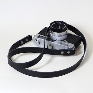 Tracolla in pelle per fotocamera, tracolla personalizzata nera per fotocamera, tracolla lunga vintage per fotocamera, regalo per fotografo, cinturino corto marrone in pelle