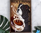 Bulldog Poster Dog Lover Coffee Co Home Decor Poster Wall Art