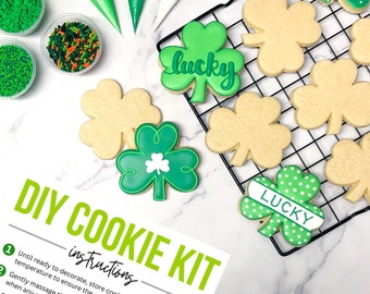 DIY Shamrock St. Patrick’s Day Cookie Kit - Decorate Your Own Cookies | One Dozen