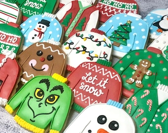 Christmas Ugly Sweater Sugar Cookies | One Dozen