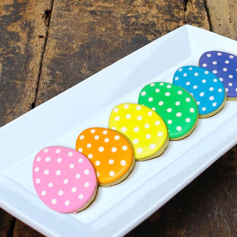 Ostereier-Zuckerkekse, gepunktete Eierkekse | Halbes Dutzend