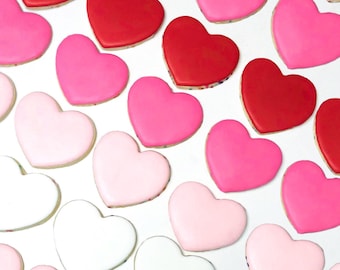 Valentine Heart Sugar Cookies, Ombre Valentine's Day Cookies | One Dozen